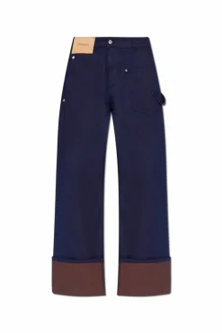 JW Anderson NAVY BLUE Jeans with rolled-up cuffs