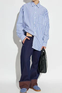 JW Anderson NAVY BLUE Jeans with rolled-up cuffs