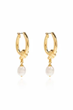 Kate Spade GOLD Brass earrings with a pearl pendant