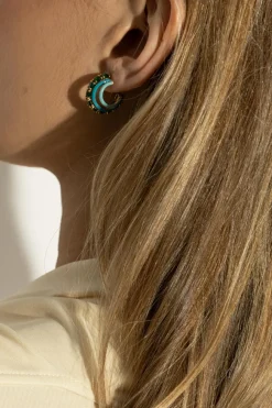 Kate Spade GREEN Earrings with sparkling crystals