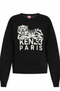 Kenzo BLACK Sweater with embroidered logo