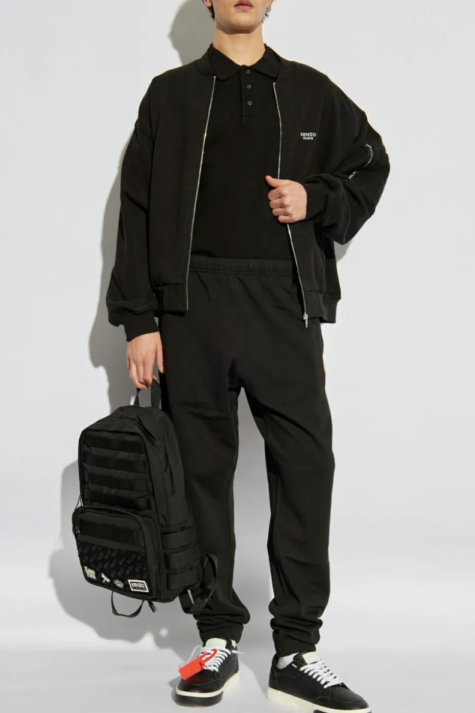 Kenzo BLACK sweatpants with logo patch