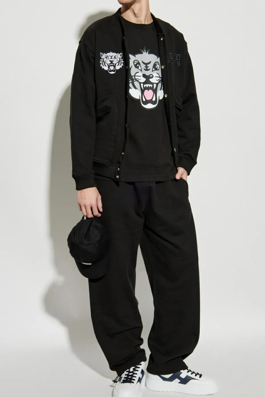 Kenzo BLACK sweatpants with logo patch