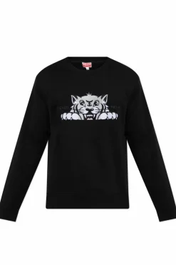 Kenzo BLACK Sweatshirt with a distinctive tiger head