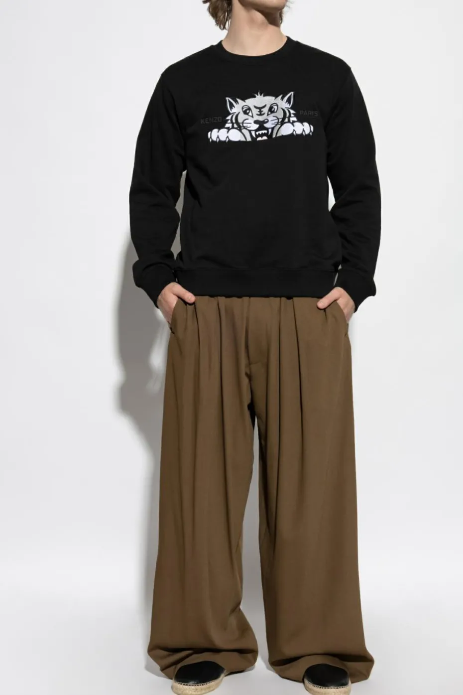 Kenzo BLACK Sweatshirt with a distinctive tiger head