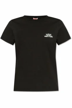 Kenzo BLACK T-shirt with tiger motif