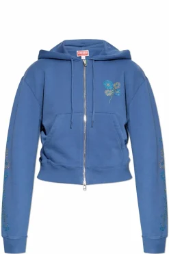 Kenzo BLUE Hoodie with shimmering appliquƩs