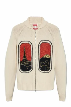 Kenzo cream Cardigan with logo