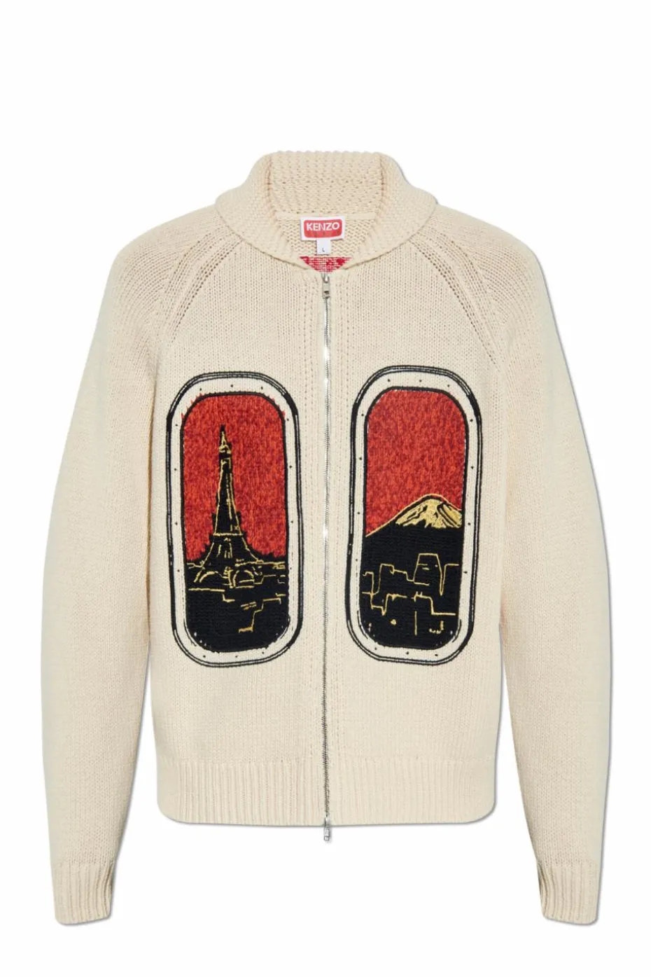 Kenzo cream Cardigan with logo