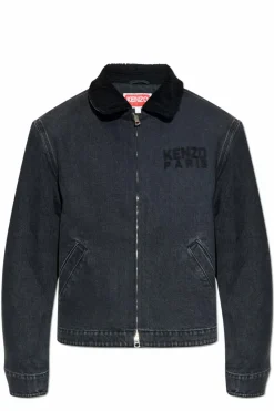 Kenzo GREY Denim jacket with logo