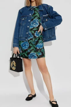 Kenzo NAVY BLUE Denim jacket with bark embroidery