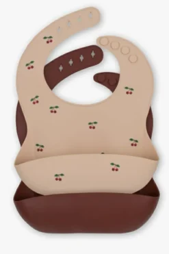 Konges Sløjd BROWN Silicone bibs two-pack