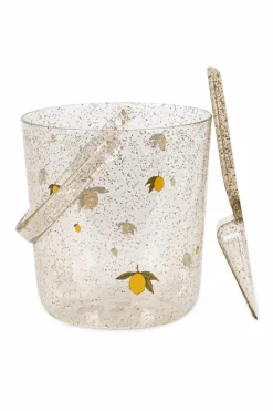 Konges Sløjd cream Beach Set - Glitter Bucket and Shovel