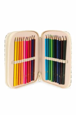 Konges Sløjd cream Pencil case with pencils and crayons