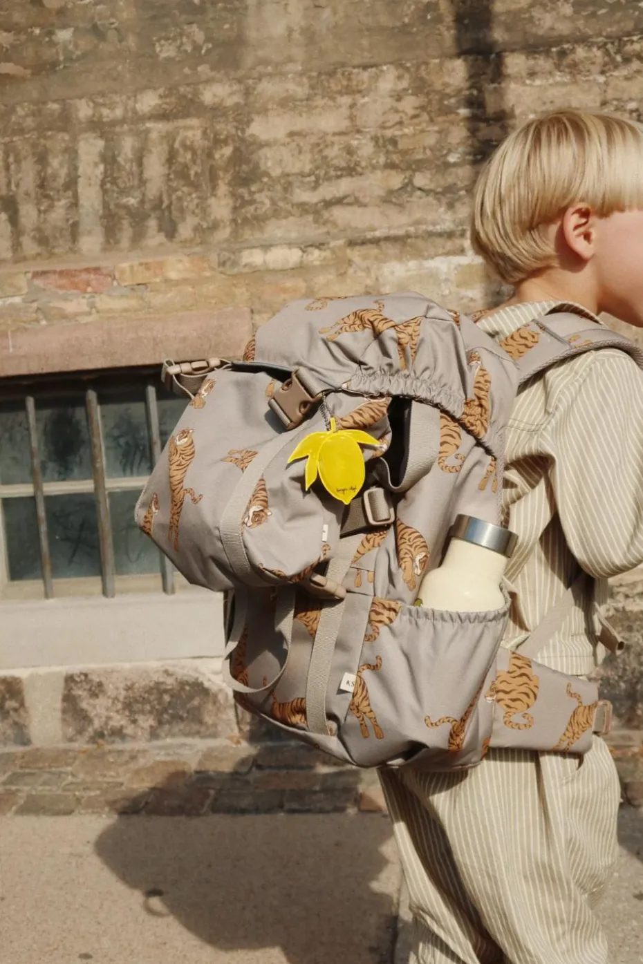 Konges Sløjd GREY Backpack with animal motif