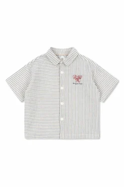Konges SlĆøjd GREY Shirt with striped pattern