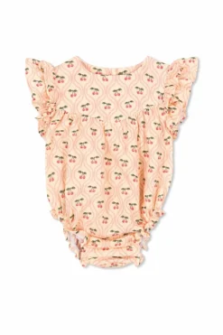 Konges Sløjd PINK Bodysuit with cherry pattern