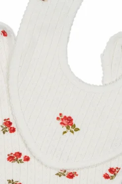 Konges Sløjd WHITE Bib with floral pattern