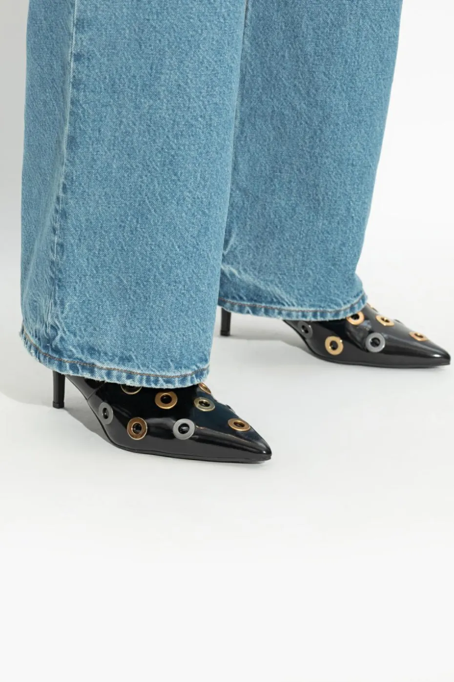 Kurt Geiger BLACK Leather heeled ankle boots "Kensington"
