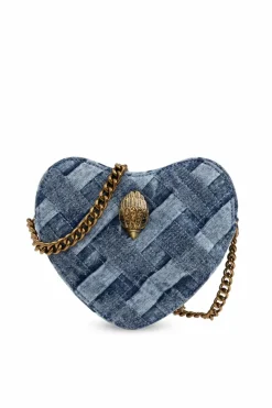 Kurt Geiger BLUE Denim shoulder bag ‘Kensington Heart’