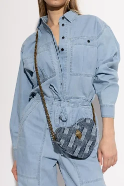 Kurt Geiger BLUE Denim shoulder bag ‘Kensington Heart’
