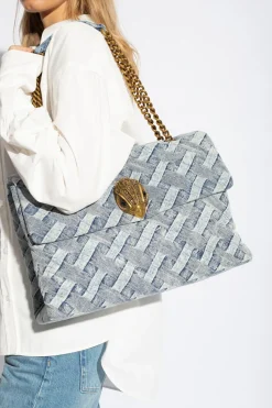 Kurt Geiger BLUE ‘Kensington XXL’ denim shoulder bag