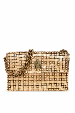Kurt Geiger GOLD Clutch bag `Party `Flower`