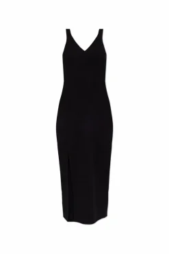 Lacoste BLACK Ribbed dress with straps