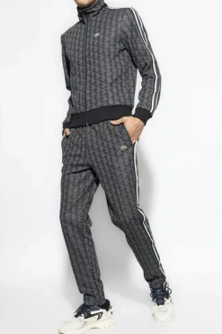 Lacoste BLACK Sweatpants with monogram