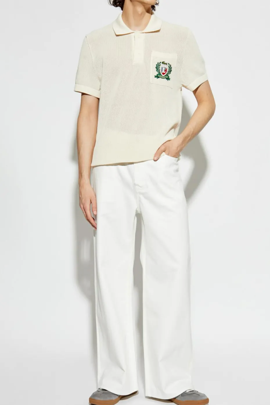 Lacoste cream Polo with logo