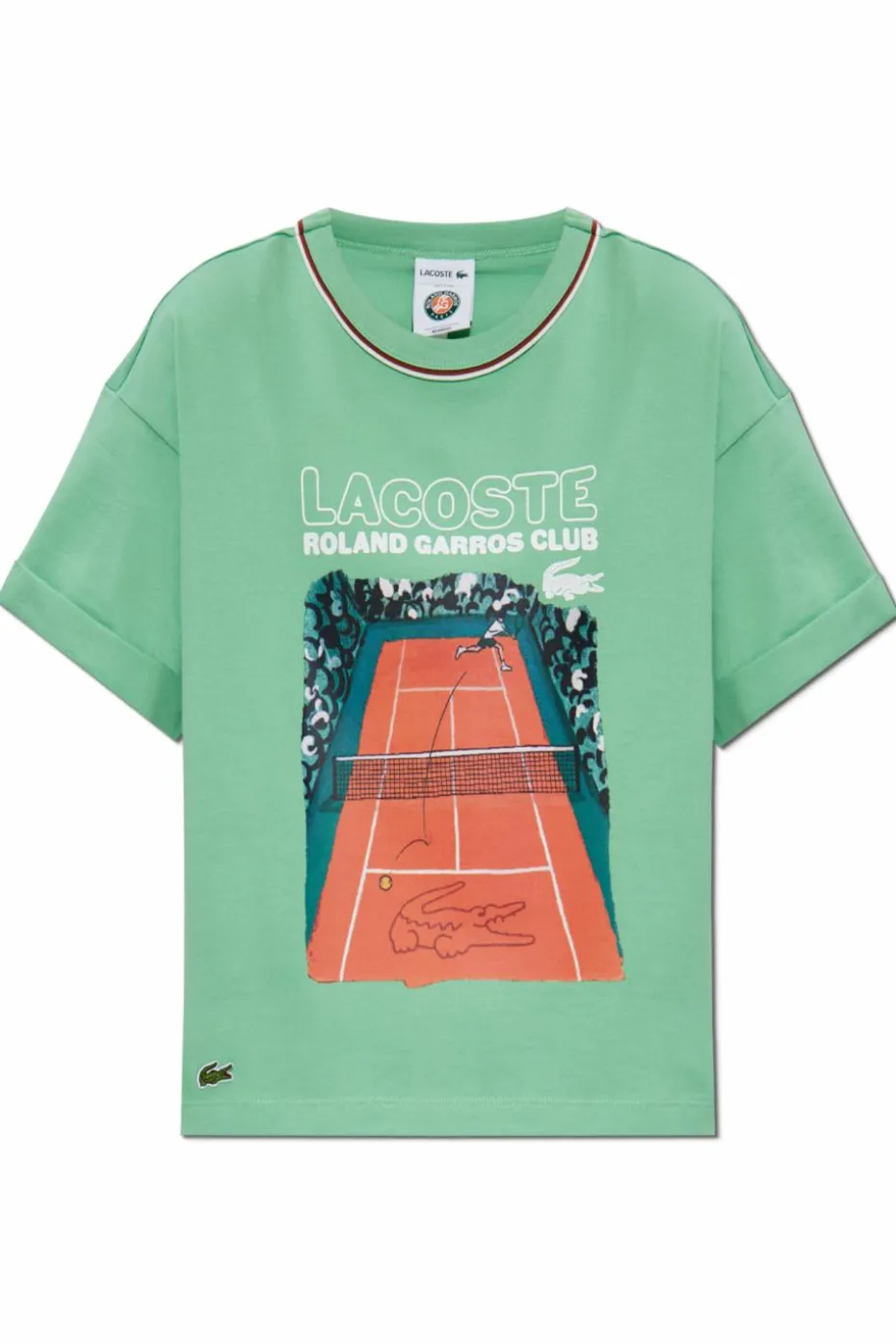Lacoste GREEN T-shirt with colorful print