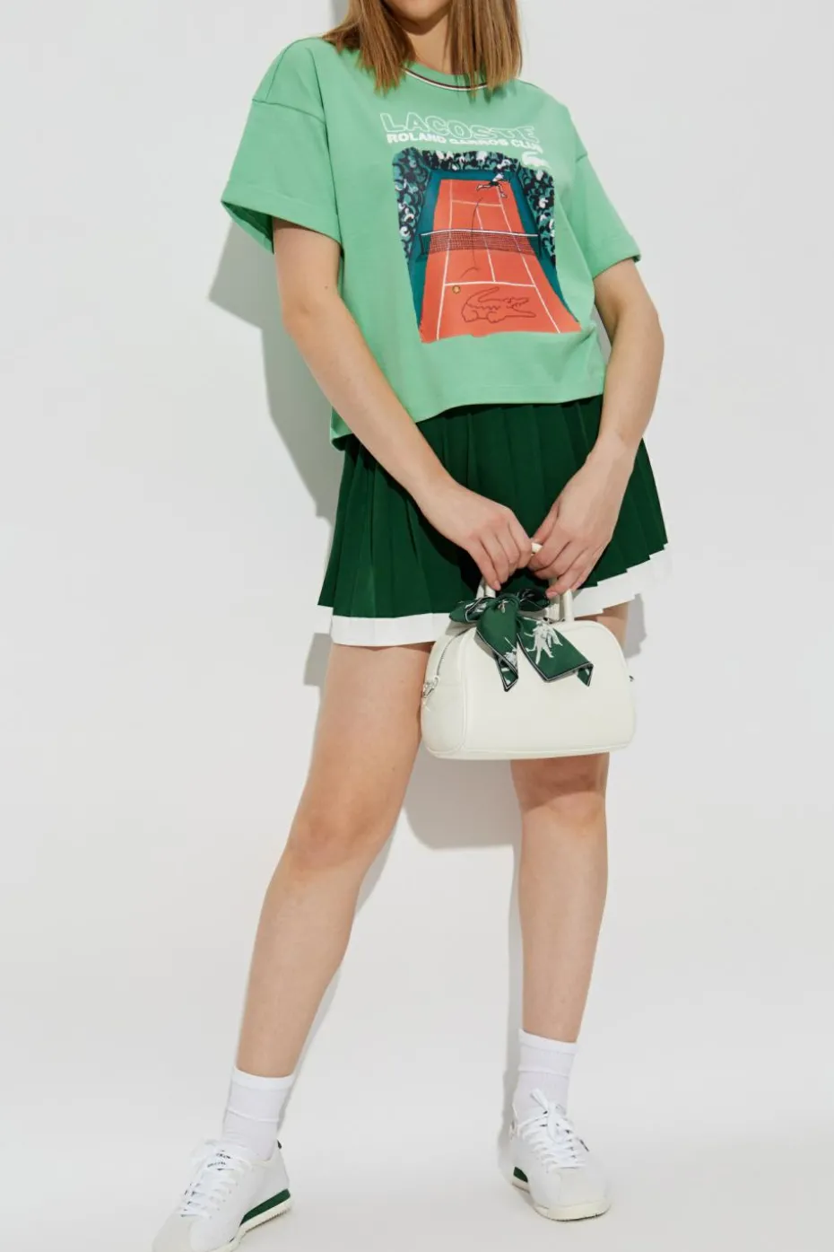 Lacoste GREEN T-shirt with colorful print