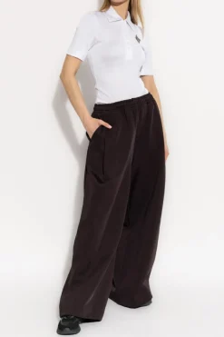 LACOSTE RUNWAY BROWN Pants with logo