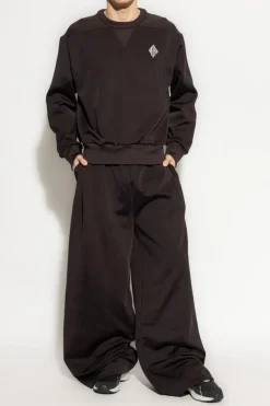 LACOSTE RUNWAY BROWN Pants with logo