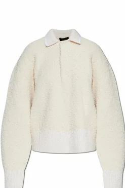 LACOSTE RUNWAY cream Polo sweater