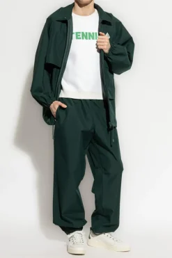 LACOSTE RUNWAY GREEN Pants with logo