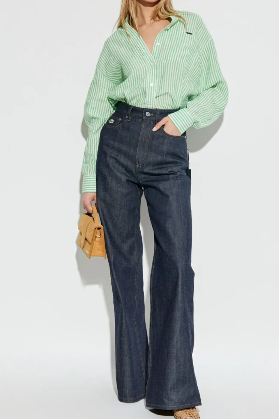 LACOSTE RUNWAY NAVY BLUE High-waisted jeans