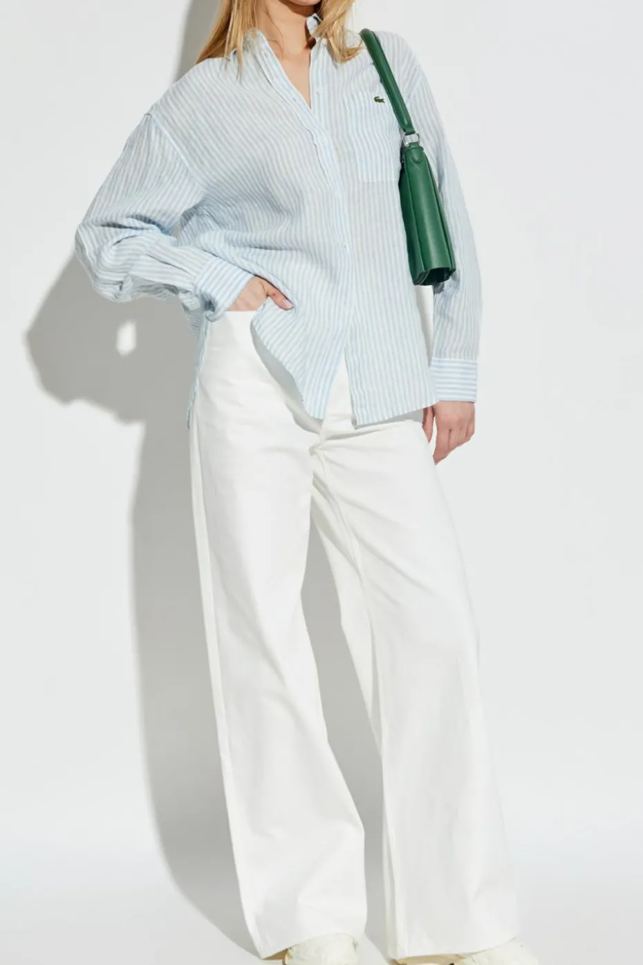 LACOSTE RUNWAY WHITE High-waisted jeans
