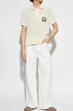 LACOSTE RUNWAY WHITE Jeans with logo