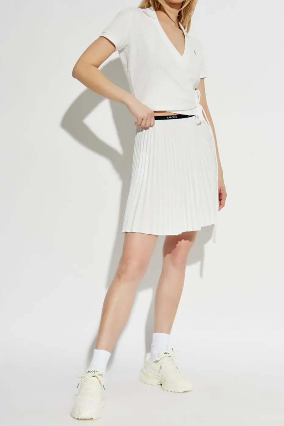 Lacoste WHITE Pleated Skirt