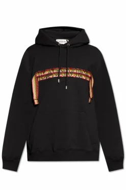 Lanvin BLACK Hoodie with logo patch