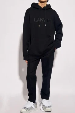 Lanvin BLACK Hoodie with logo