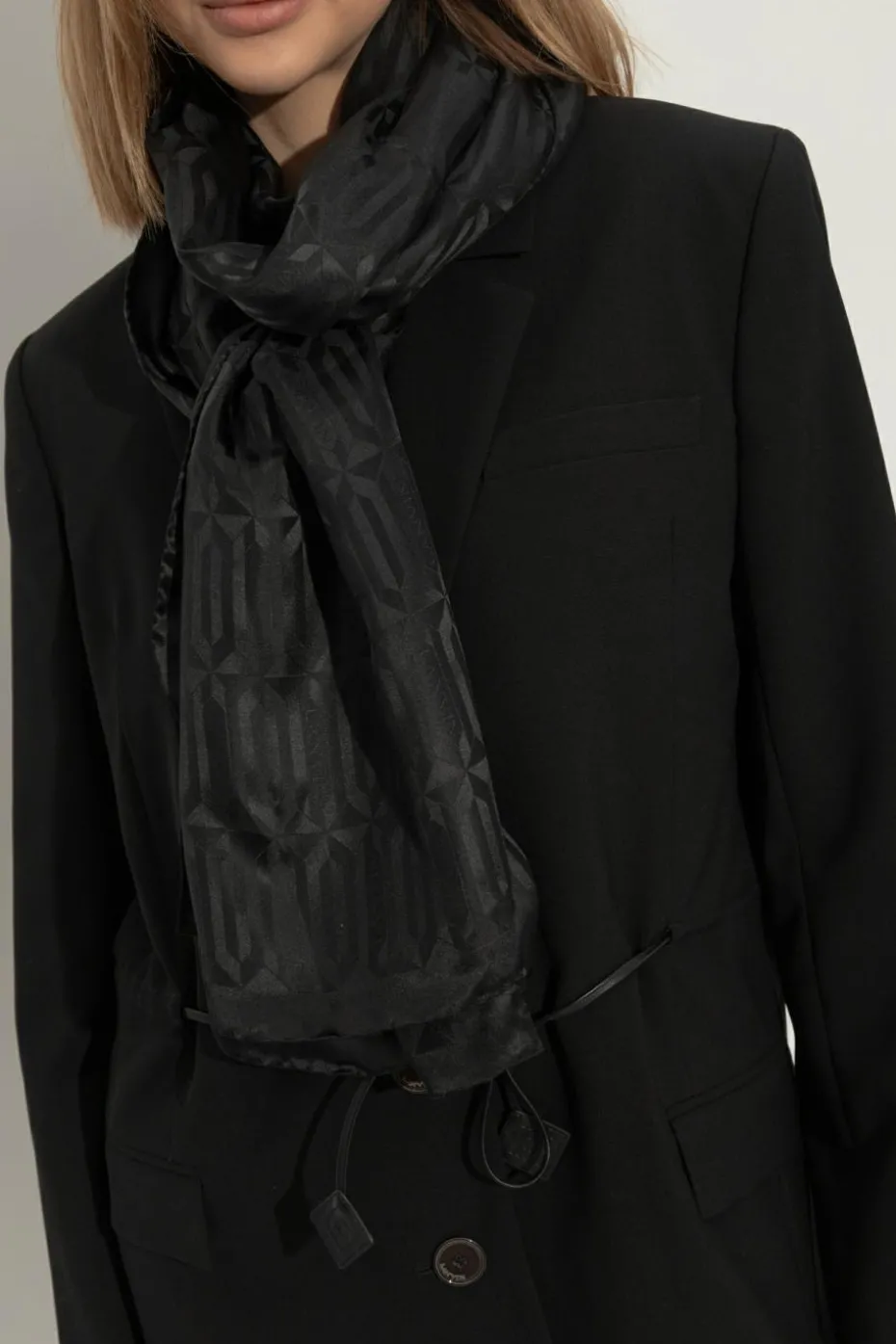 Lanvin BLACK Scarf with monogram
