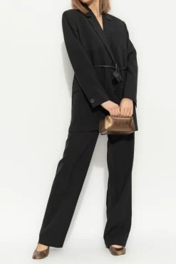 Lanvin BLACK Wool blazer with leather ties