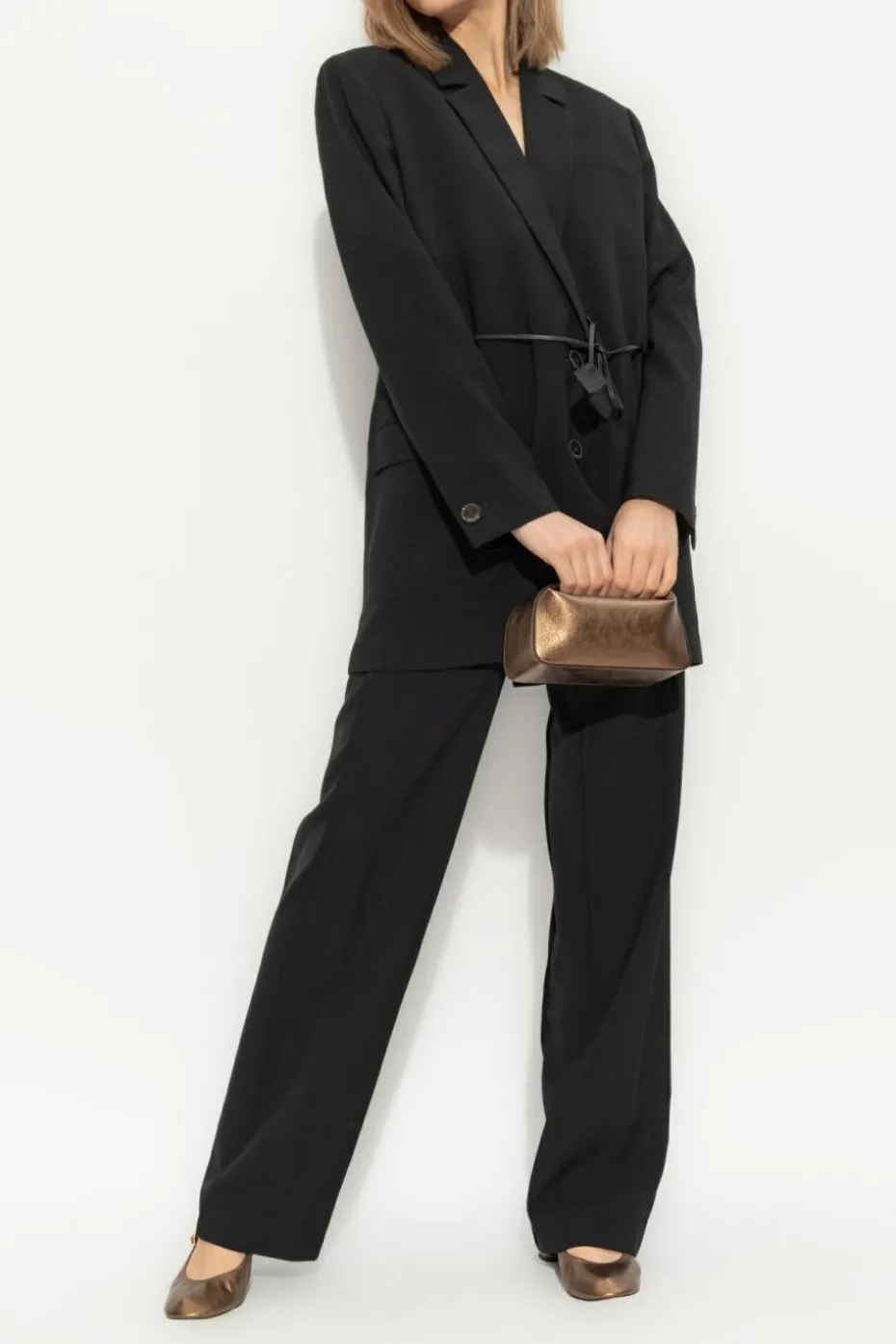 Lanvin BLACK Wool blazer with leather ties