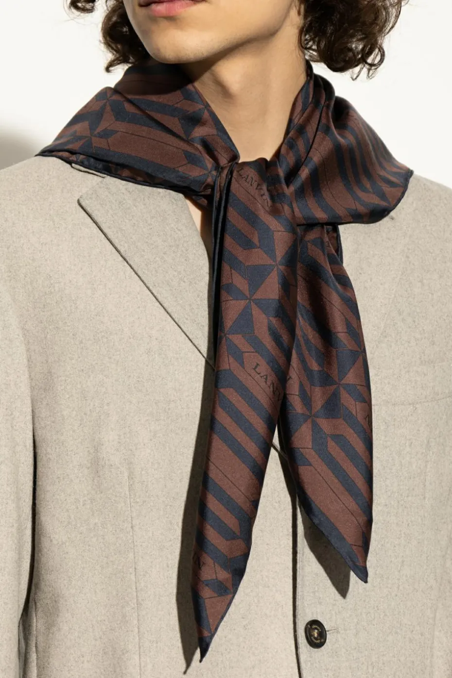Lanvin BROWN Silk scarf