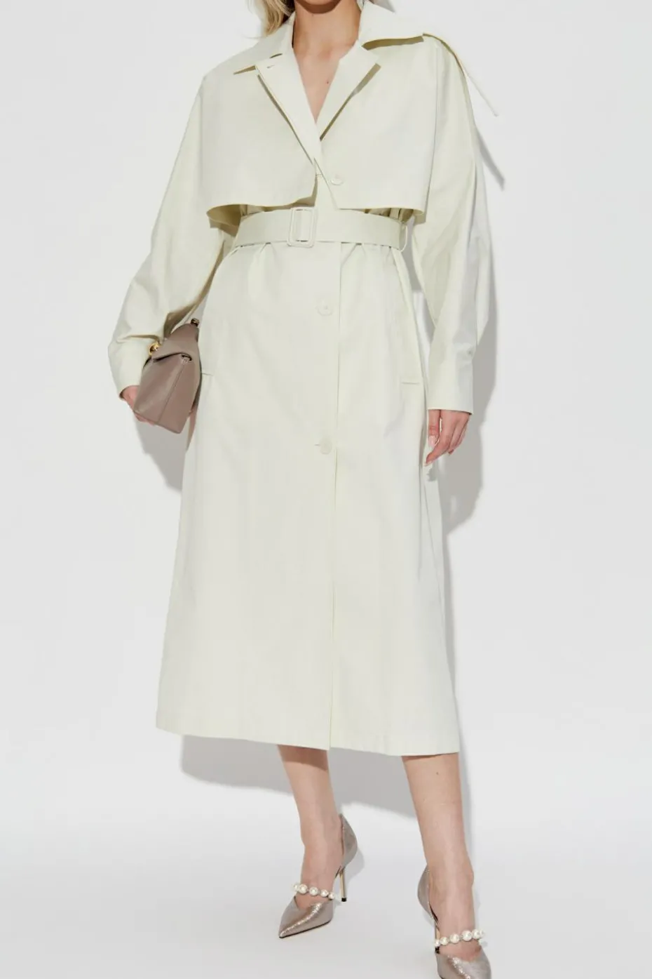 Lanvin cream Trench coat with belt