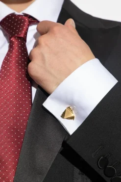 Lanvin GOLD Cufflinks with cut-outs