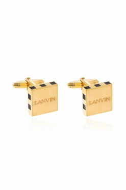 Lanvin GOLD Logo-engraved cufflinks