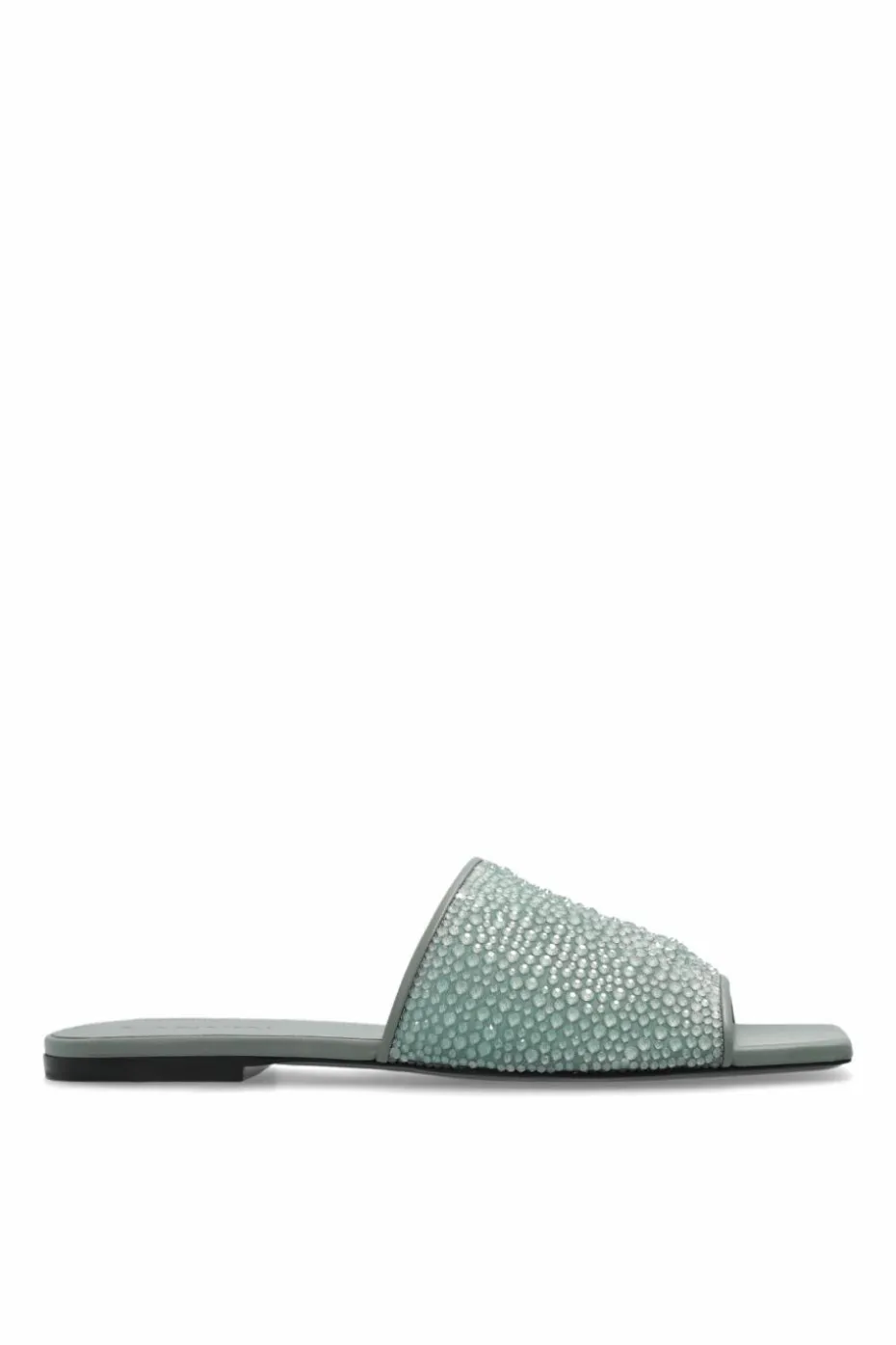 Lanvin GREEN Slides with shimmering appliqués